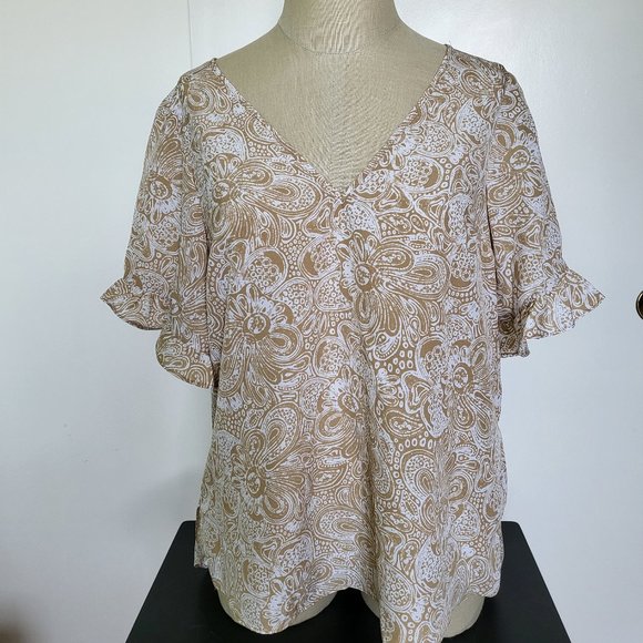 Michael Kors Flutter Sleeve Top, Size S - Picture 1 of 2